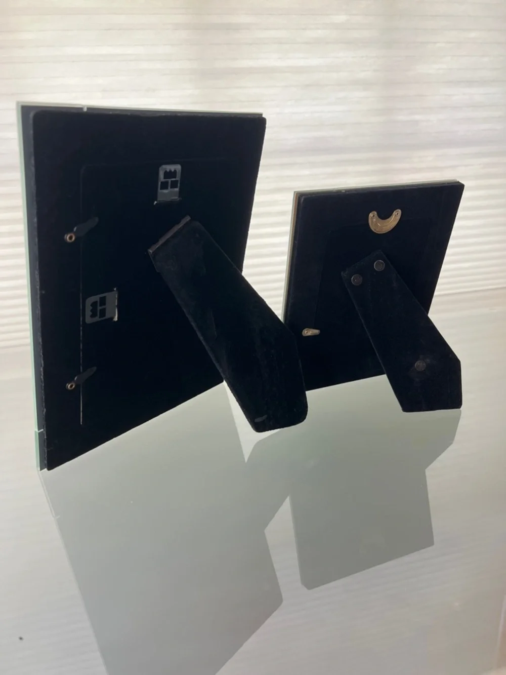 🪩2–Pair of Beveled Mirror 4-Piece Photo Frames - Silver Mirror Finish Glass